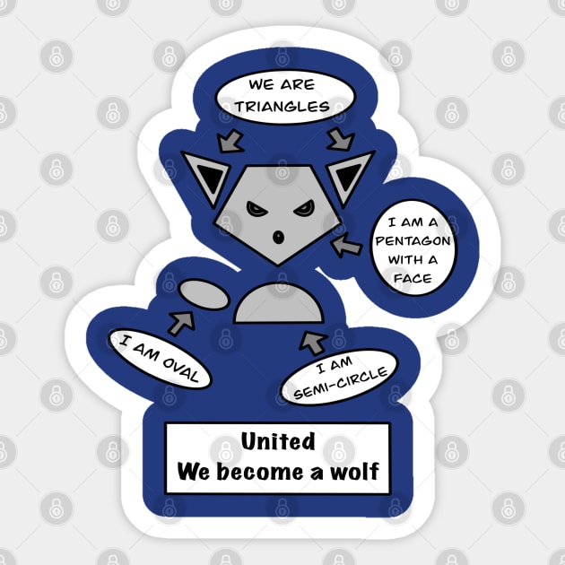 Funny geometric wolf Sticker by Andrew Hau